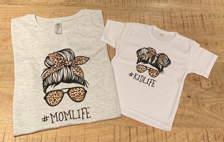 T-shirt #Momlife - grote print