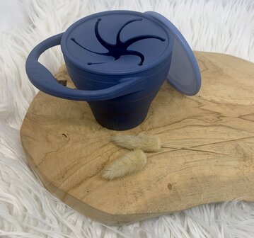 Opvouwbare siliconen snack cup - felroze