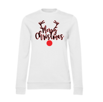 Sweater Merry Christmas wit volwassenen