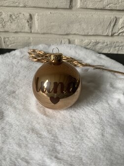 Kerstbal met naam of boodschap (groot: 8 cm)