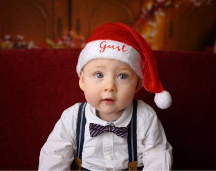 Kerstmuts met naam voor baby&#039;s en kinderen