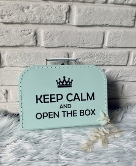 Koffertje &#039;keep calm and open the box&#039;