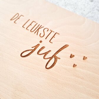 Borrelplank &#039;liefste juf&#039;