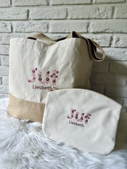 Shopper breed JUF - bloemenmotief