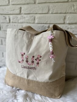 Shopper breed JUF - bloemenmotief