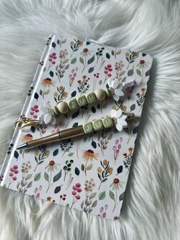 Notitieboekje + balpen + sleutelhanger - groen