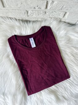 T-shirt vrouw - bordeaux - M