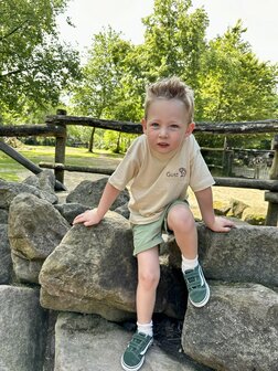 T-shirt paars sport stof - 3/4 jaar