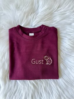 T-shirt paars sport stof - 3/4 jaar