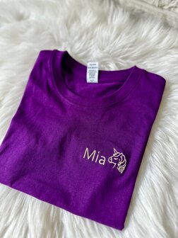T-shirt paars sport stof - 3/4 jaar