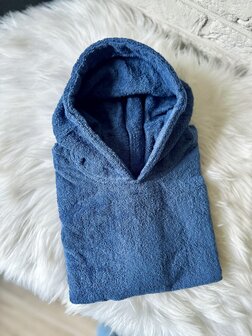 Poncho met naam - silk blue
