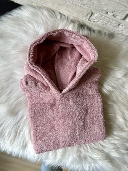 Poncho met naam - roze