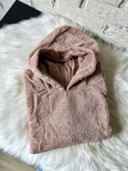Poncho met naam - oudroze