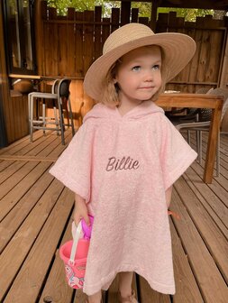 Poncho met naam - beige
