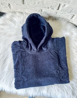 Poncho met naam - navy