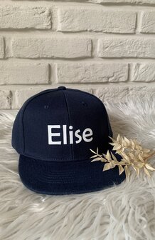 Volwassen pet met naam/tekst - navy