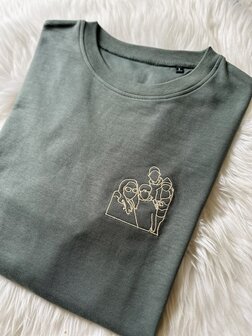 Sweater lijntekening van foto - GEBORDUURD