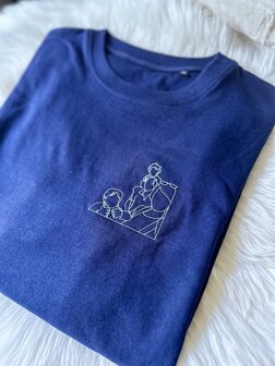 Sweater lijntekening van foto - GEBORDUURD
