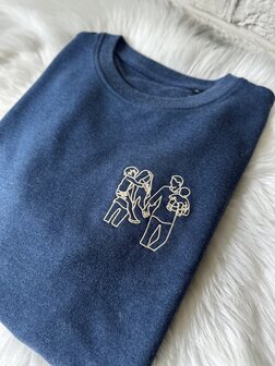 Sweater lijntekening van foto - GEBORDUURD