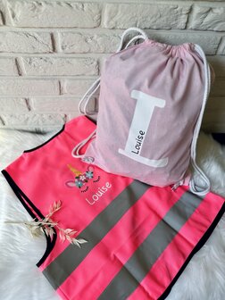 Gepersonaliseerd fluovestje - oranje maat 7 t.e.m. 12 jaar