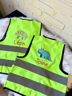 Gepersonaliseerd fluovestje - oranje maat 7 t.e.m. 12 jaar