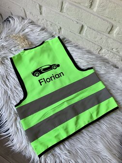 Gepersonaliseerd fluovestje - oranje maat 7 t.e.m. 12 jaar