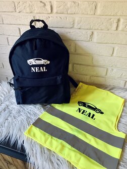 Gepersonaliseerd fluovestje - oranje maat 7 t.e.m. 12 jaar
