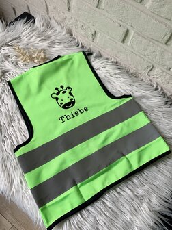 Gepersonaliseerd fluovestje - oranje maat 7 t.e.m. 12 jaar
