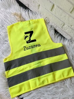 Gepersonaliseerd fluovestje - oranje maat 7 t.e.m. 12 jaar