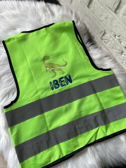 Gepersonaliseerd fluovestje - oranje maat 7 t.e.m. 12 jaar