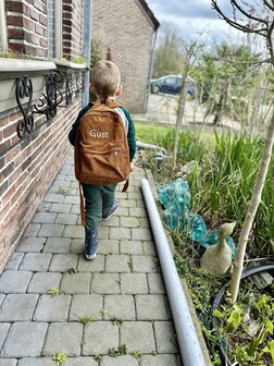 Rib rugzak met naam - bruin
