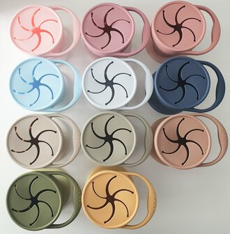 Opvouwbare siliconen snack cup - beige