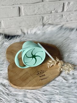 Opvouwbare siliconen snack cup - beige