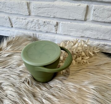 Opvouwbare siliconen snack cup - beige
