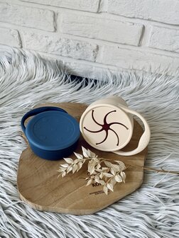 Opvouwbare siliconen snack cup - beige