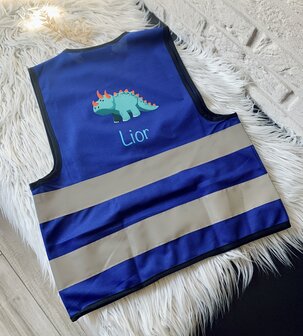 Gepersonaliseerd fluovestje - navy maat 4 - 6 jaar