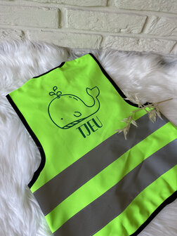Gepersonaliseerd fluovestje - navy maat 4 - 6 jaar