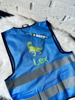 Gepersonaliseerd fluovestje - navy maat 4 - 6 jaar
