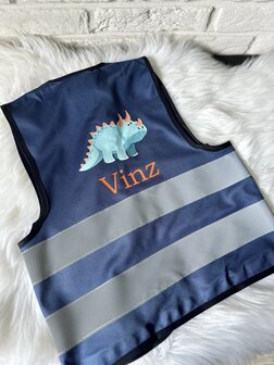 Gepersonaliseerd fluovestje - navy maat 4 - 6 jaar