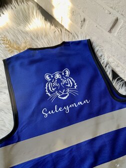 Gepersonaliseerd fluovestje - navy maat 4 - 6 jaar