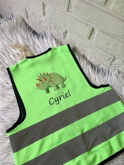Gepersonaliseerd fluovestje - oranje maat 4 - 6 jaar