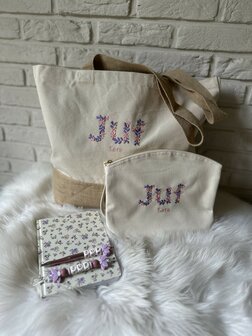 Shopper breed JUF - bloemenmotief