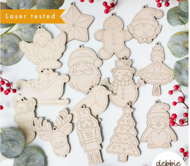 Houten verfset incl. verf - Kerstmis