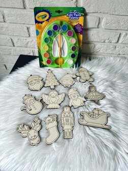 Houten verfset incl. verf - Kerstmis