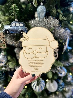 Nieuwjaarsbrief hout - Kerstman