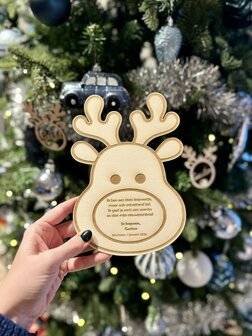 Nieuwjaarsbrief hout - Rendier 2