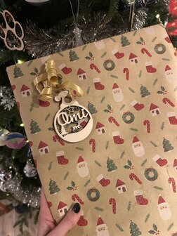 Cadeaulabel - kerstmuts rendier