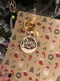 Cadeaulabel - kerstmuts rendier