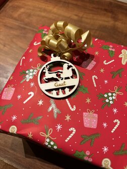 Cadeaulabel - kerstman en rendier