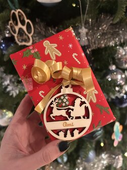 Cadeaulabel - kerstman en rendier